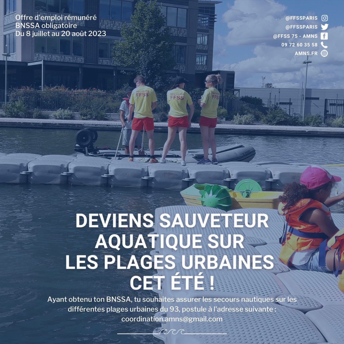 Cet été, nous proposons de nouvelles offres d’emplois sur les plages du 93 !   Que tu sois BNSSA ou PSE2, tu peux postu…