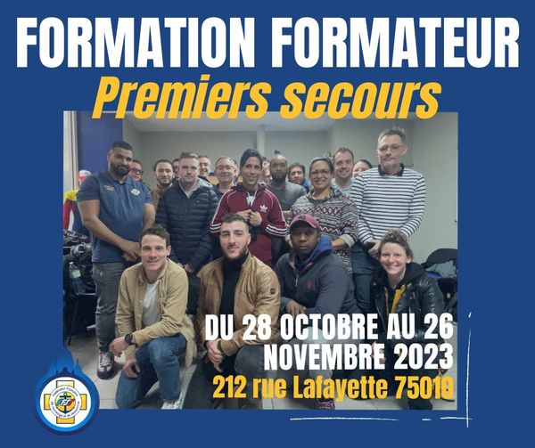 Nouvelle formation formateur premiers secours du samedi 28 octobre au dimanche 26 novembre prochain.  A l’issue de cett…